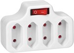 4x2P splitter with switch, white