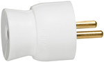 Plug 2P+Z 16A white straight