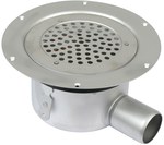 Adjustable body of the bathroom inlet with a round grate (to be purchased siphon 502.050.110 and optional filter 502.000.000 S) MULTI, horizontal drain Ø50 MM, for vinyl floors