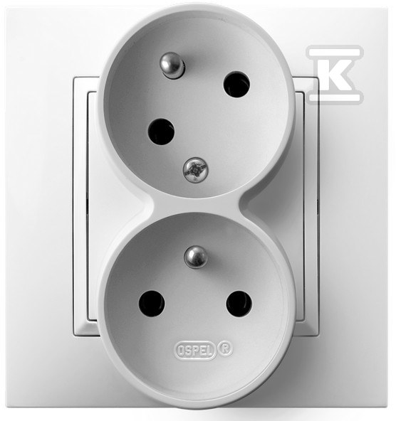 Double earthed socket-outlet with phase - GP-2UC/00