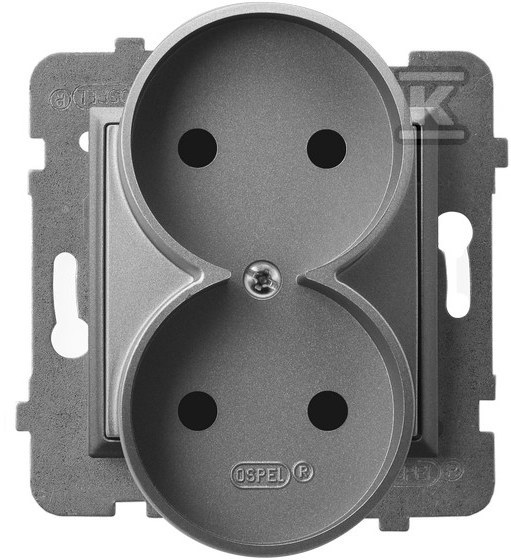 Double socket without grounding module - GP-2UR/M/70