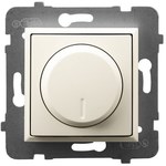 Dimmer push-turn adaptat sarcinilor cu incandescență și halogen, ecru ARIA