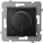 Dimmer push-turn adaptat sarcinilor cu incandescență și halogen, ARIA negru metalic