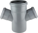 Single-plane cross piece PP-HT 50x50x50/67 sanitary gray, for internal sewage