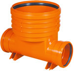 Channel PP 400x160, type1, for smooth rising pipe DN/OD 400mm and smooth inlet pipe 160mm, with a gasket, orange (Diamir 400 well)