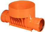 Wall unit PP 315x110, type1, straight, for a 315mm corrugated rising pipe and a smooth 110mm inlet pipe, with a gasket, orange color (Diamir 315 well)