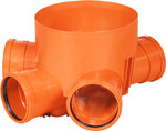 Wall unit PP 315x160, type2 collective, for a 315mm corrugated rising pipe and a smooth 160mm inlet pipe, with a gasket, orange color (Diamir 315 well)