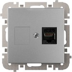 Розетка комп'ютерна 1x RJ45, без рамки, срібло, VESTRA