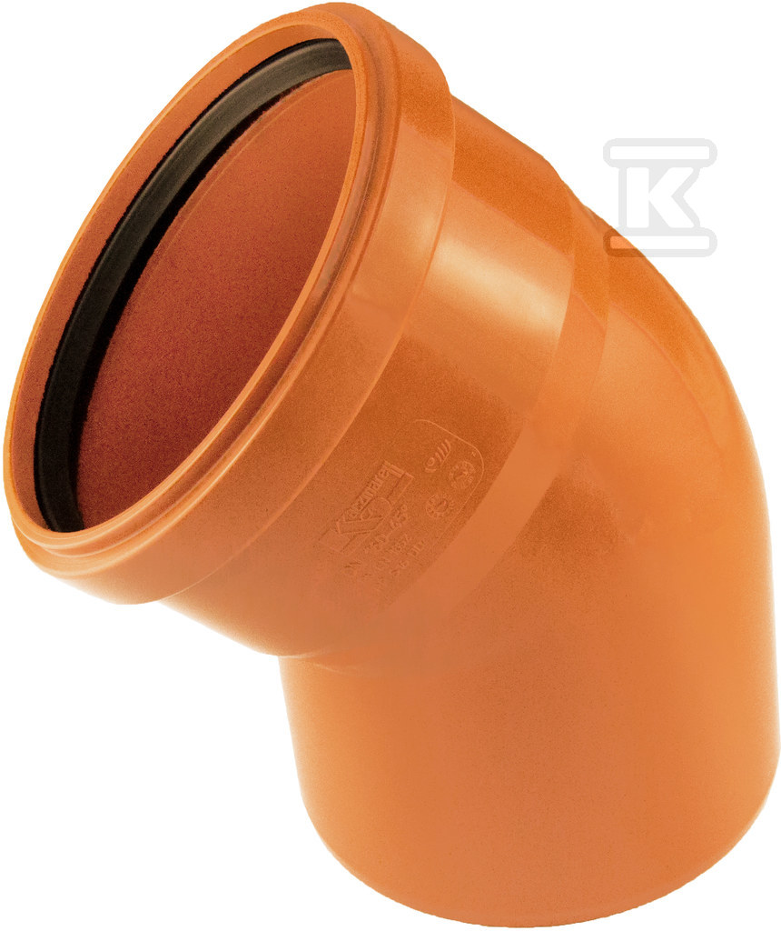 PP elbow 110/15 SN8 for external sewage - 0710203330