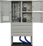 Aparatură cablu zintegrowanaKRSN-P2/2F-NH2/R-NH00/F, conector de cablu - măsurare pentru conectarea a 2 instalații, alimentat prin tăierea liniei de cablu principal sau alimentarea cu o singură linie de cablu, inclusiv o racordare de la linia principală de cablu.