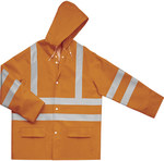 Дощовик з поліестеру з поліуретановим покриттям зовні, помаранчевий флуоресцентний, розмір 3XL