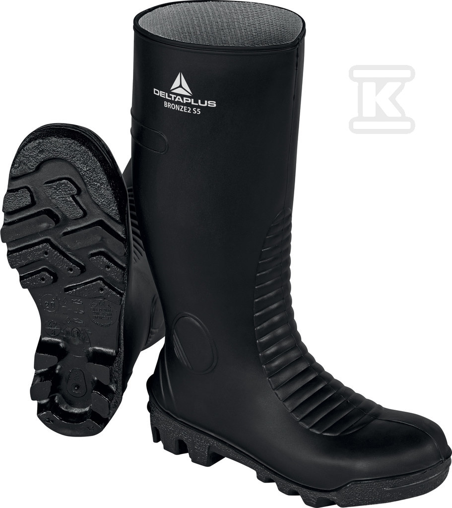 Obuwie bezpieczne wysokie z pvc czarny - BRON2S5NO46