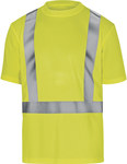 Попереджувальна футболка з короткими рукавами з поліестеру (100%), 160 г/м2, клас 2 жовта флуоресцентна S