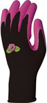 Рукавички для садових робіт, покриття з латексної піни чорно-рожеві 8