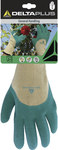 Рукавички для роботи з трояндами з шорсткого латексу на бавовняній підкладці зелені розмір 9