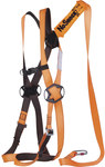 Комплект готовий до використання: страхувальні ремені з 1 точкою кріплення, з амортизатором з тасьми 2 м закріпленим на постійній основі, 1 am002 помаранчевий XL/XXL