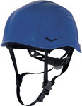 Захисний шолом з ABS, у гірському стилі, з регулюванням ротором, підборідний ремінь з 3 точками кріплення, M, +50°C/-20°C, 440 VAC, електрична ізоляція (EN50365) регульований синій