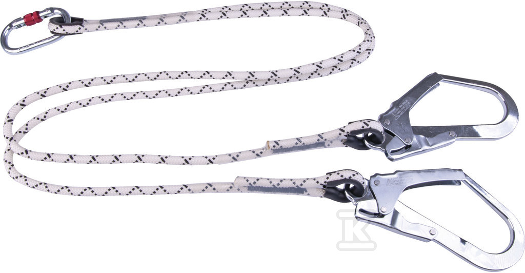 Podwójna lina pleciona 10,5 mm, 3 pętle - LO147150CDD