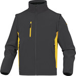 Bluza z tkaniny softshell z poliestru (96%) i elastanu (4%), odpinane rękawy szaro-żółty M