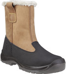 Високе взуття зі шкіри теляти з поліуретановим покриттям, підошва з двошарового PU різної щільності, коричневий 44 розмір.