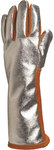 Rękawice spawalnicze z dwoiny bydlęcej, strona grzbietowa z włókna kevlar preox aluminizowanego, mankiet 20 cm pomarańczowo-szary 10