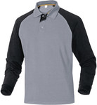 Поло з довгими рукавами з бавовни (100%), 200 г/м2 сіро-чорний M