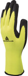 Упаковка 6 пар в'язаних рукавиць з поліестеру, долоня покрита латексною піною жовтого флуоресцентного-чорного кольору 10
