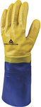 Рукавиці повністю покриті нітрилом на основі з джерсі, подвійне покриття синьо-жовте 9