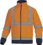 Полірова флісова куртка сигнальна з поліестеру 280 г/м2 - кл. 2 помаранчево-флуоресцентний/темно-синій XL