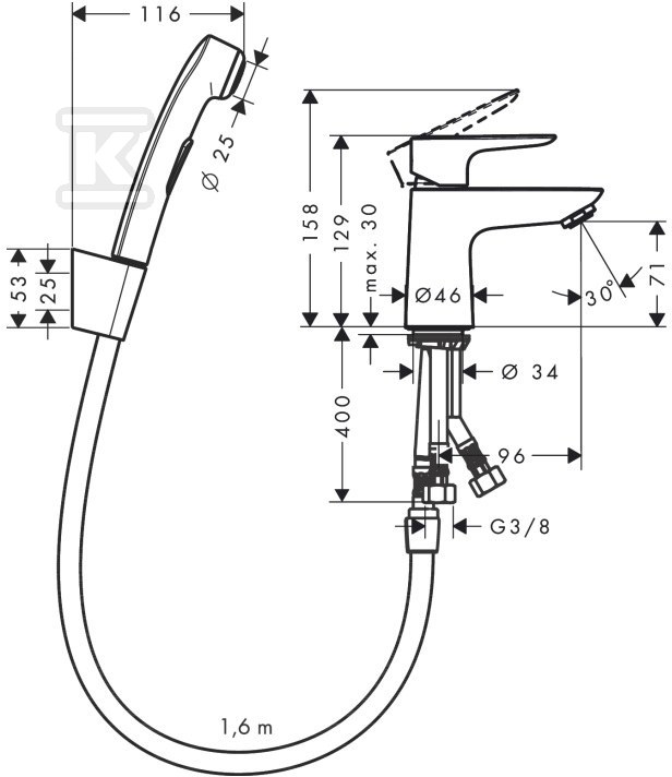 Bateria umywalkowa Talis E - 71729000