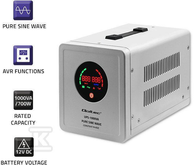 Pure Sine Wave UPS 1000VA 700W Constant - 50717