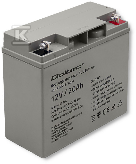 AGM-Batterie 12V 20Ah max. 300A - 53066