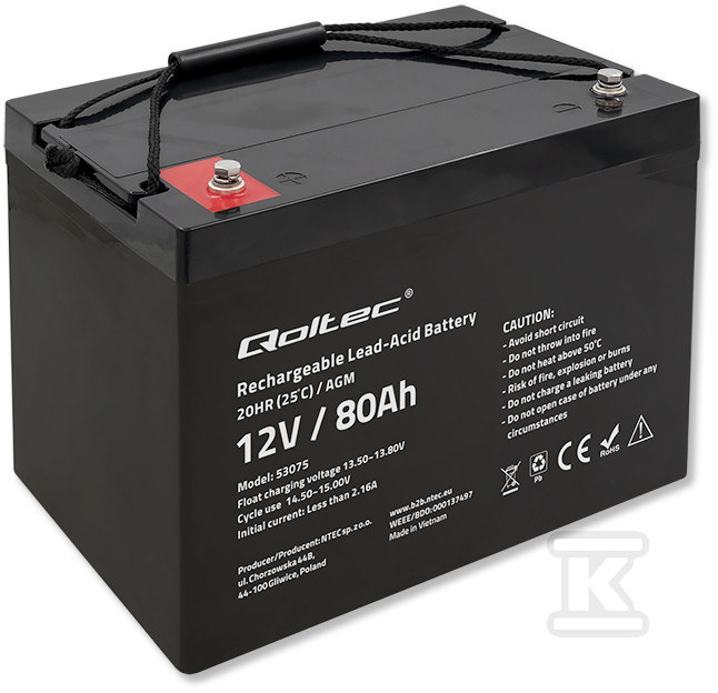 AGM-Batterie 12V 80Ah - 53075