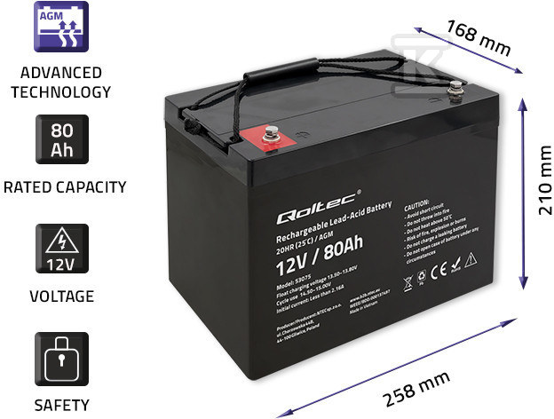 AGM-Batterie 12V 80Ah - 53075