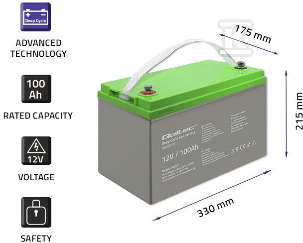 Deep Cycle 12V 100Ah Gel-Batterie - 53077