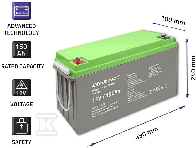 Deep Cicle gel baterija 12V 150Ah - 53078