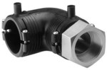 Kolano elektrooporowe 90ST./przejście PE-stal nierdzewna z gwintem wewnętrznym GW, d40x1 1/4" PE100, SDR11, PN10 gaz/PN16 woda