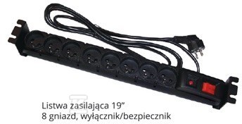 Listwa zasilająca 19" 3m 8 - 19-0044C