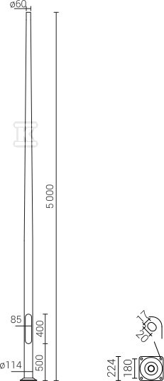 Słup aluminiowy SAL-5 anodowany INOX - 42127/C45