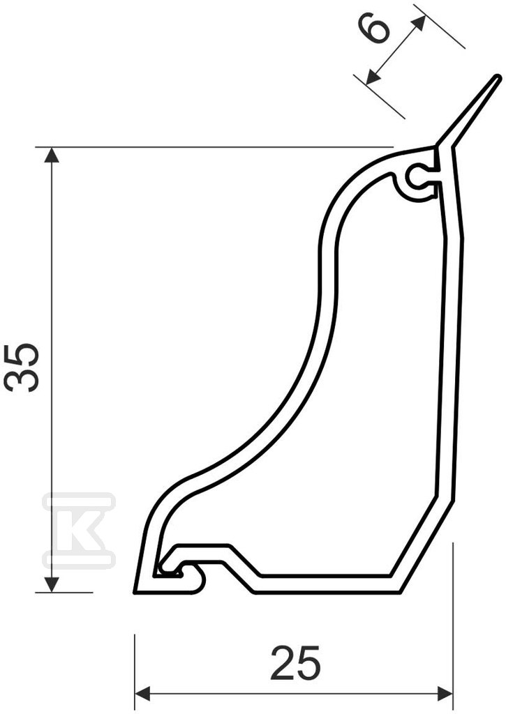 LISTWA PRZYŚCIENNA LP 35 I1 - LP 35_I1