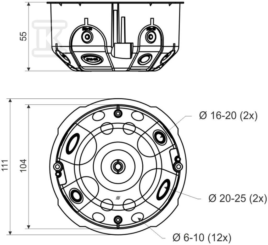 Junction box with lid KO 97/LD NA - KO 97/LD_NA