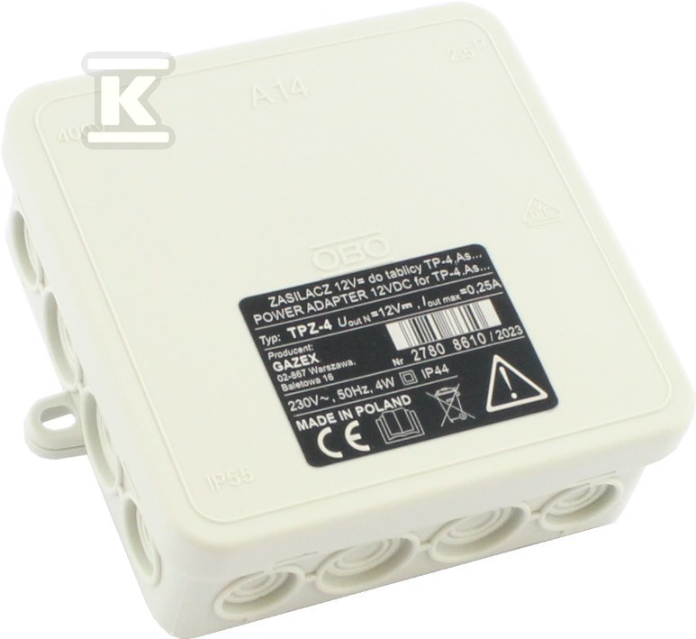 TPZ-4 power supply 12V, 4W, for TP-4.As - TPZ-4