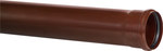 PVC drain pipe 110x1000 socket, brown color