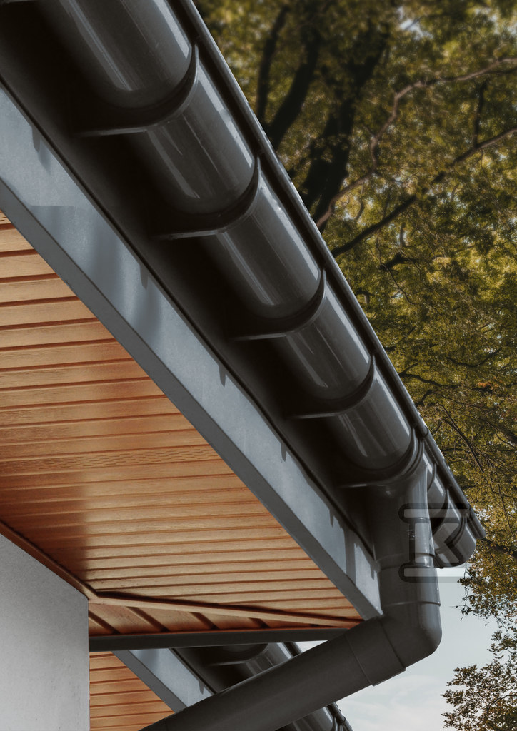 PVC gutter 100x3000, graphite color - 4951962300