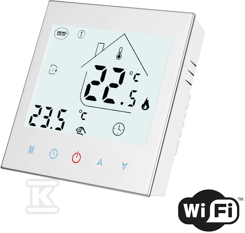 Termostat programowalny Heat Decor bezprzwodowy z funkcją Wi-Fi T1000.WIFI.W