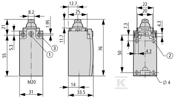 LSM-02 limit switch dome tappet 2R - 266142