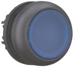 Button drive, illuminated, self-returning, flat blue, M22S-DL-B