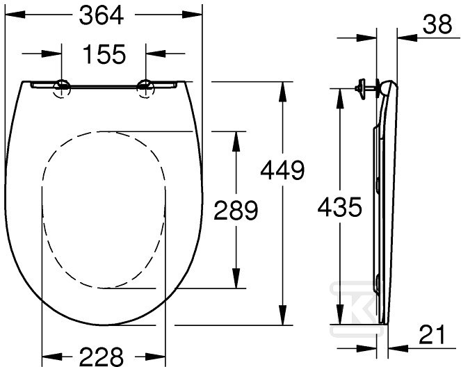 GROHE Bau Ceramic - sedište sa mekim - 39898000