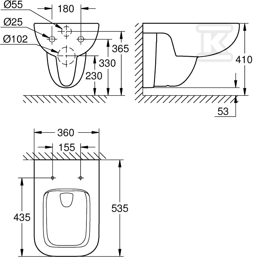 GROHE BauEdge Ceramic - VC šolja - 39809000