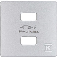 Capac încărcător 2xUSB, aluminiu, - 8221096-093